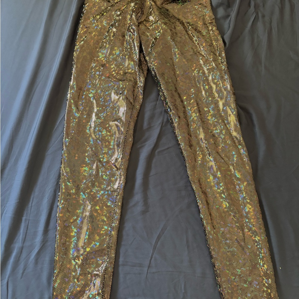 Gold Holographic Pants